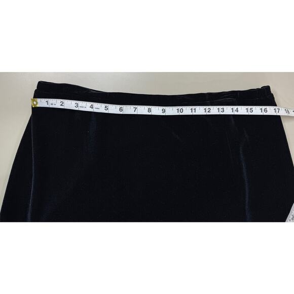 Vintage 90s Y2K Black Velvet Maxi XL Skirt Spooky Halloween Witchy WhimsyGoth - Picture 6 of 9